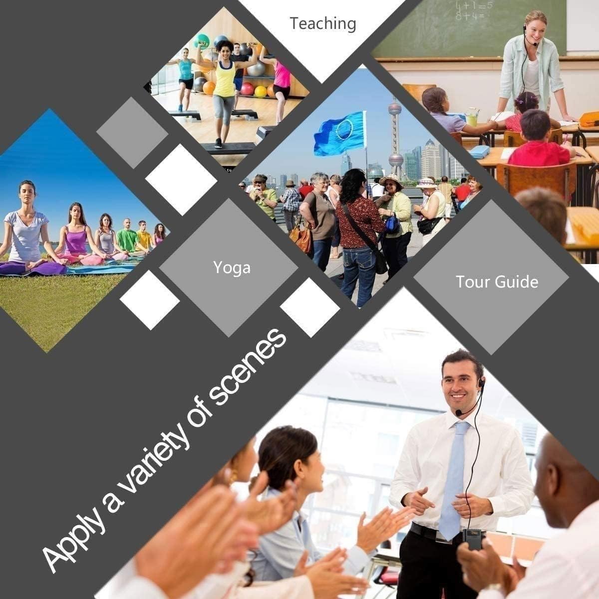 TOEWOE Portable Voice Amplifier for Teacher with Microphone Headset, Personal Speaker for Teachers, Tour Guide, Coaches, Classroom (Color : Pink)