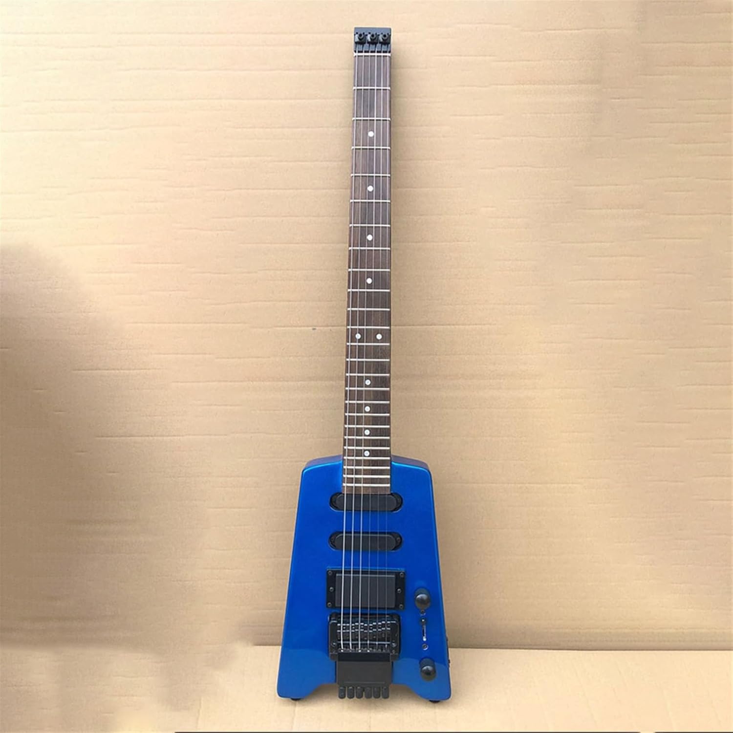 VENEKA Headless Electric Guitar Matte Headless 6 String Electric Guitar Basswood Body Portable Metal Music Travel Musical Instrument (Color : 03)