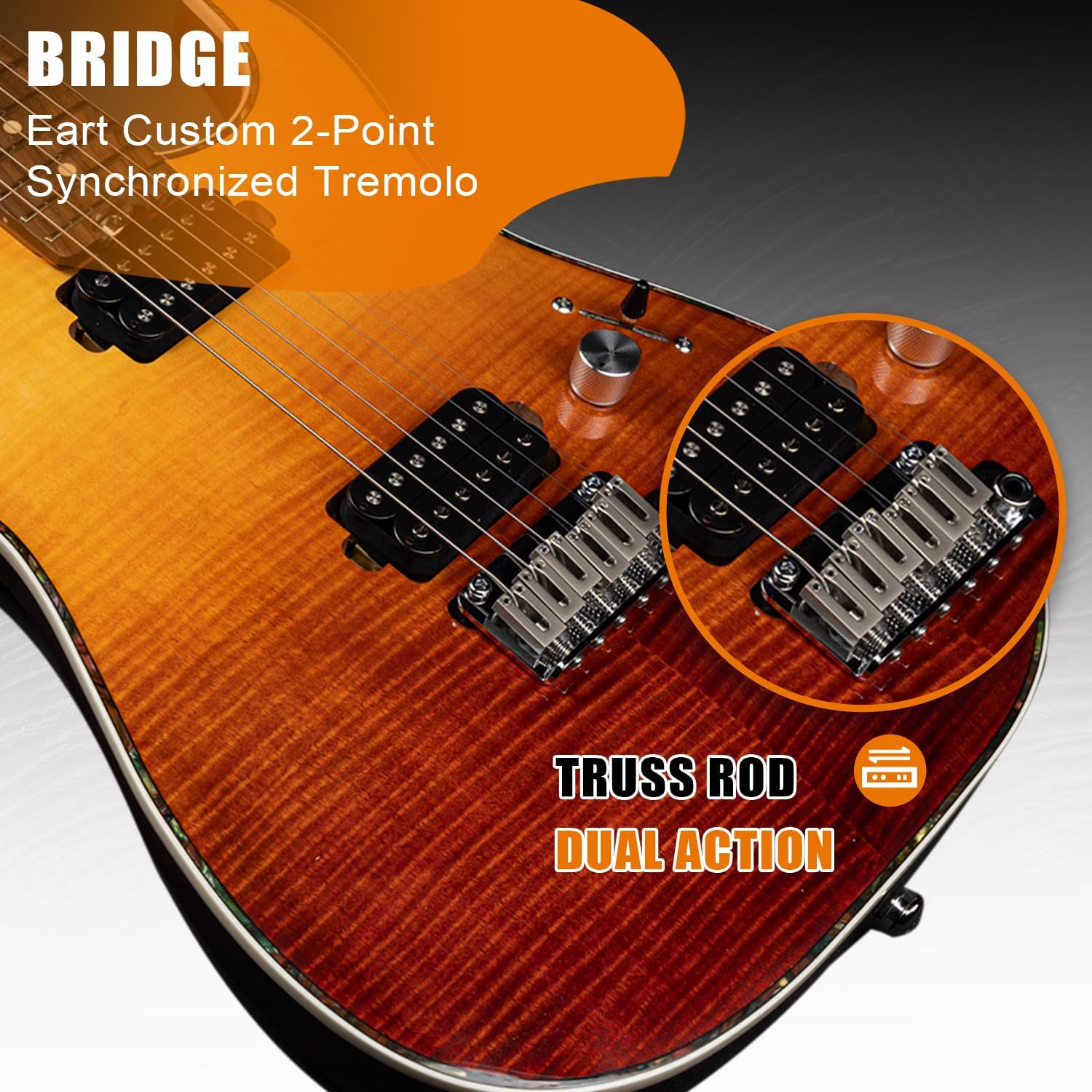 EART EYP-Elite Soild Body Electric Guitar with Roasted Mahogany Custom Artones-HBC115 Pickups NK-Arch-Top Body,Gloss Body Electric Guitar