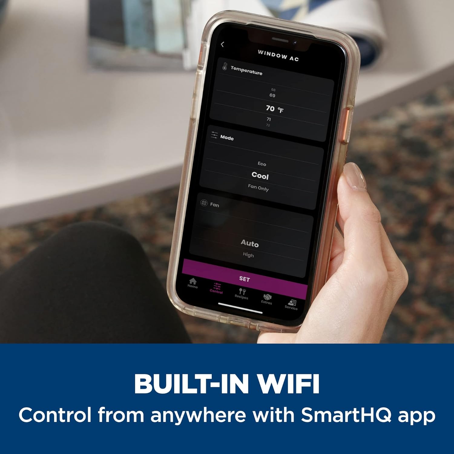 GE Window Air Conditioner 12,000 BTU for Rooms up to 550 sq ft., Wi-Fi Enabled, Energy-Efficient Cooling for Large Rooms, Easy Install Kit, Control Using Remote or Smartphone App, White