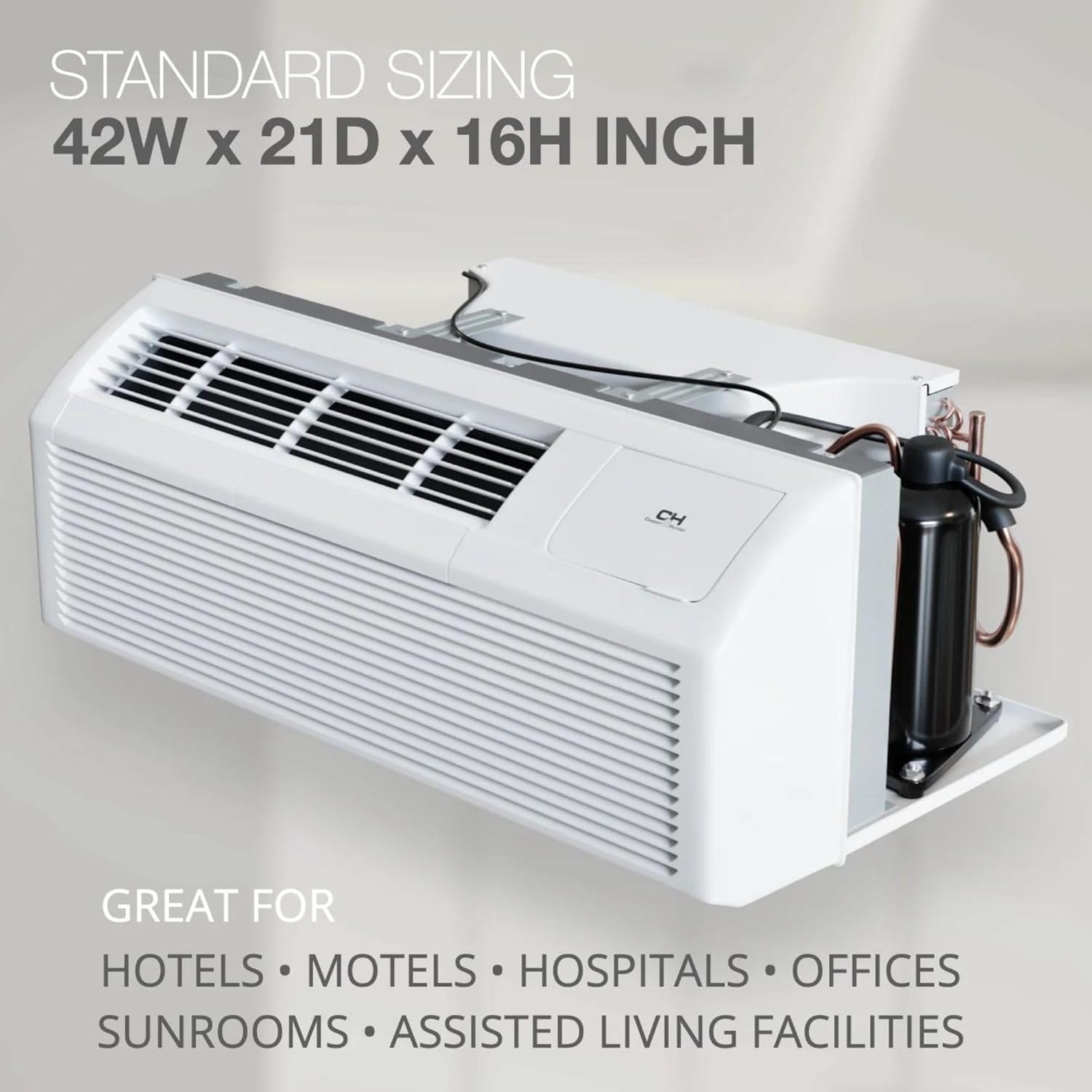 Cooper & Hunter 15,000 BTU PTAC Packaged Terminal Air Conditioner & Heat Pump – Built-In 3.5kW Electric Heater – Includes Wireless Smart Kit, Remote & Power Cord – R-32 Refrigerant