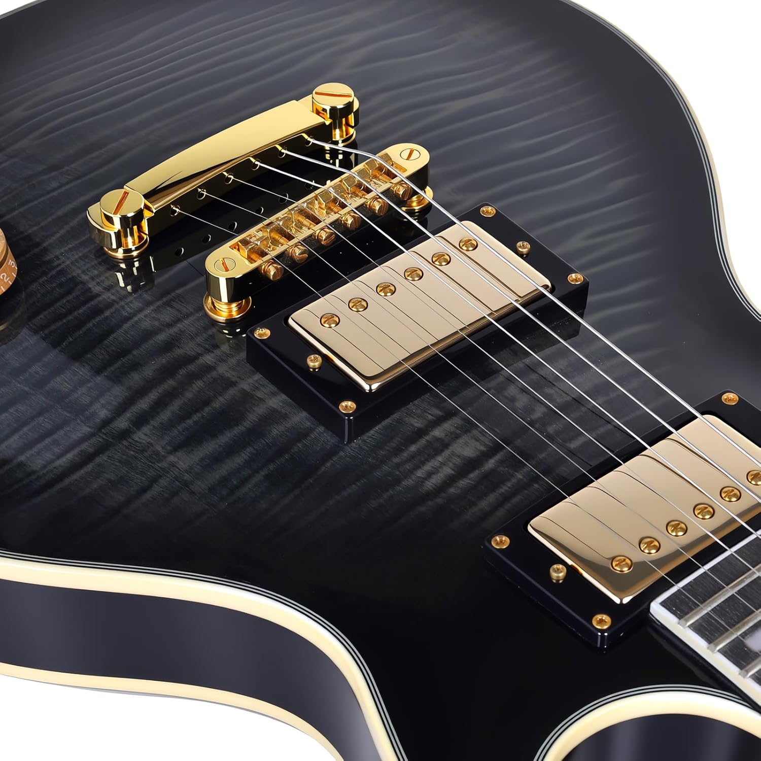 LP Electric Guitar Solid Body Electric Guitar Mahogany Neck Rosewood Fretboard Mahogany Body Stainless Frets Electric Guitar(GTLP-LM1-black)