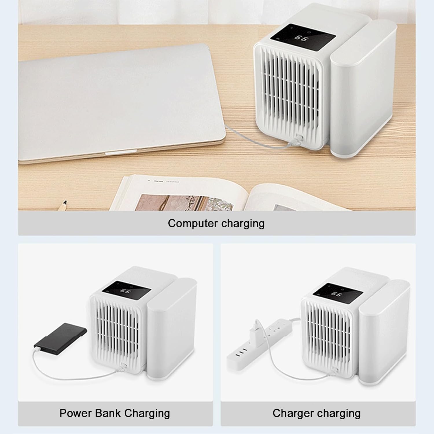 USB Mini Portable Air Conditioners with Water Tank, 2 Speed Swamp Cooler, Energy-Saving Evaporative Air Coolers, for Home, Office, Camping