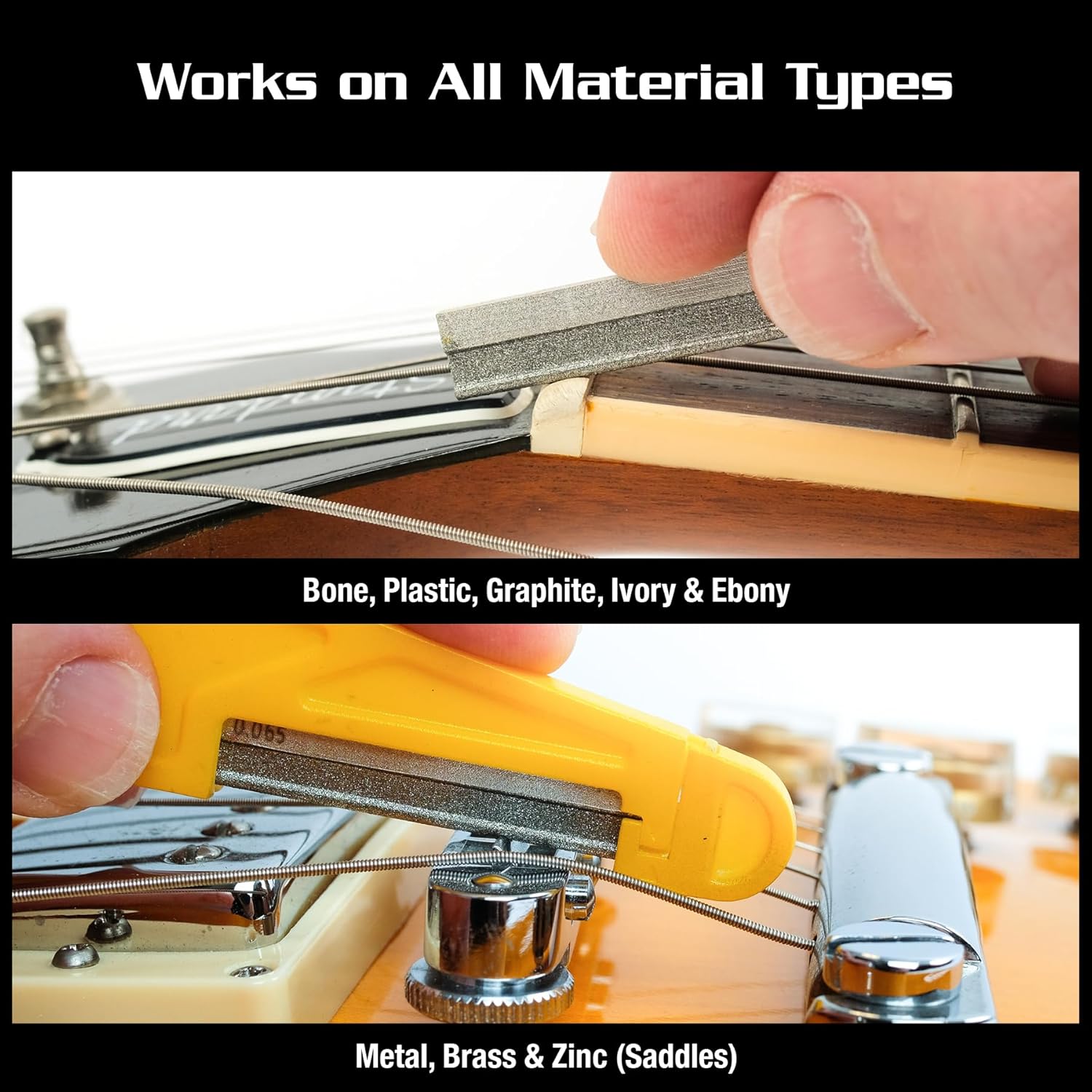 MusicNomad 6 pc. Acoustic Guitar Diamond Coated Nut File Set - Light/Medium Strings (MN670)