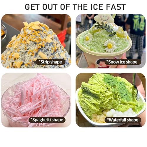 Korean Kakigori Machine ES - Versatile Snowflake Ice Shaver, Speed Adjustable Shaved Ice Maker, 60KG Capacity for Bingsu, Creamy Desserts & Smoothies