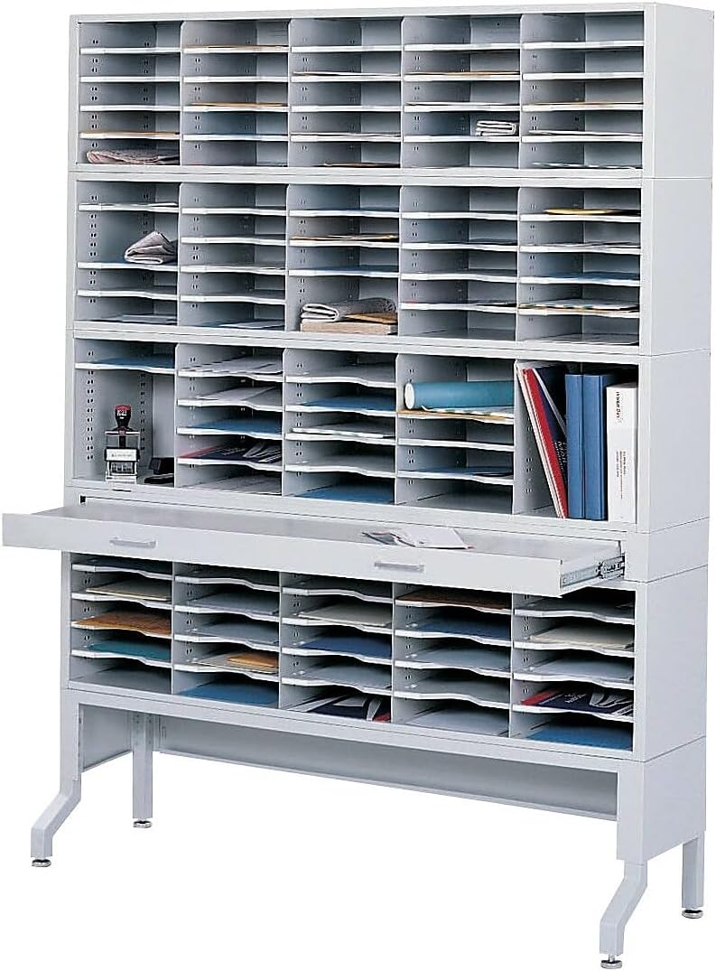 Safco Products 7756GR E-Z Sort Mail Station Base for use with Sorter Module, Sold Separately, Gray