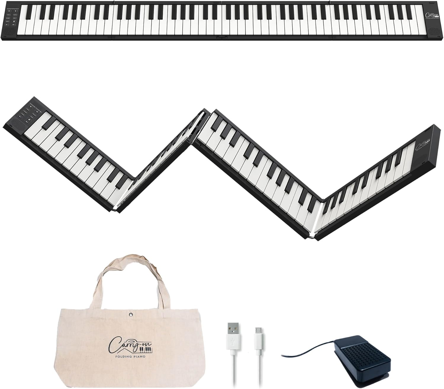 Carry-on 88 Key Folding Piano - Black