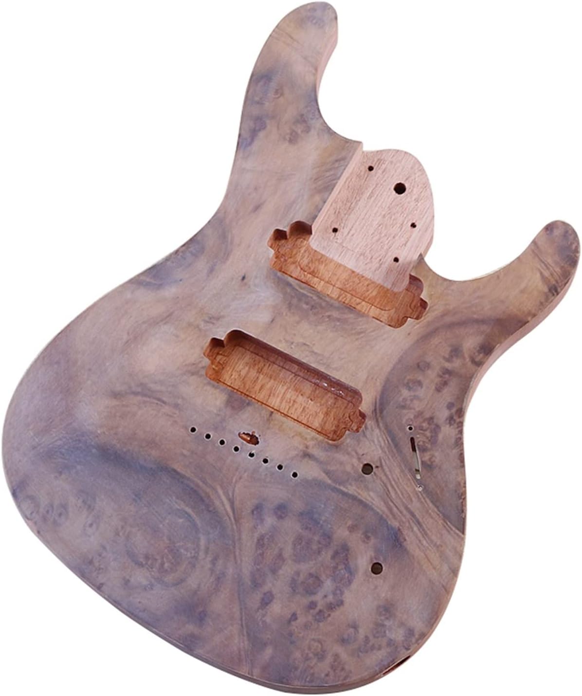 TSTS 8 String Electric Guitar Body Tree Burl Top Guitar Barrel Okoume Wood Body for Electric Guitar Guitar DIY Accessory