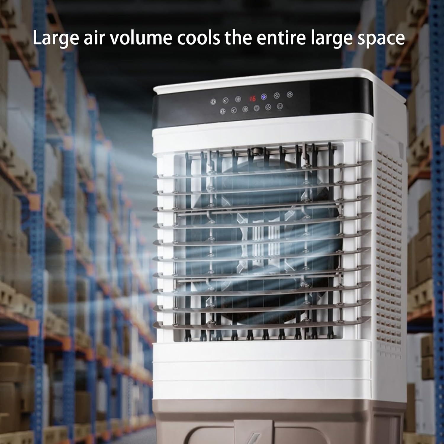 Evaporative Air Cooler, Portable Swamp Cooler with Water Tank, 3 Speed Windowless Air Conditioner for Garage, Yard, Commercial Use