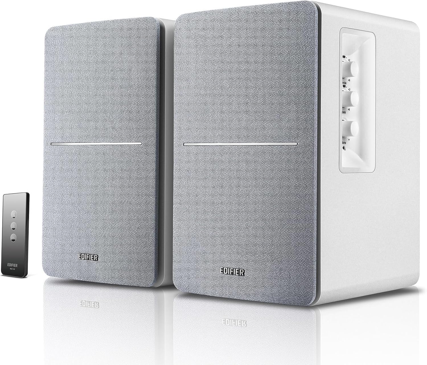 Edifier R1280T Powered Bookshelf Speakers - 2.0 Active Near Field Studio Monitor Speaker - White Enclosure - 42 Watts RMS