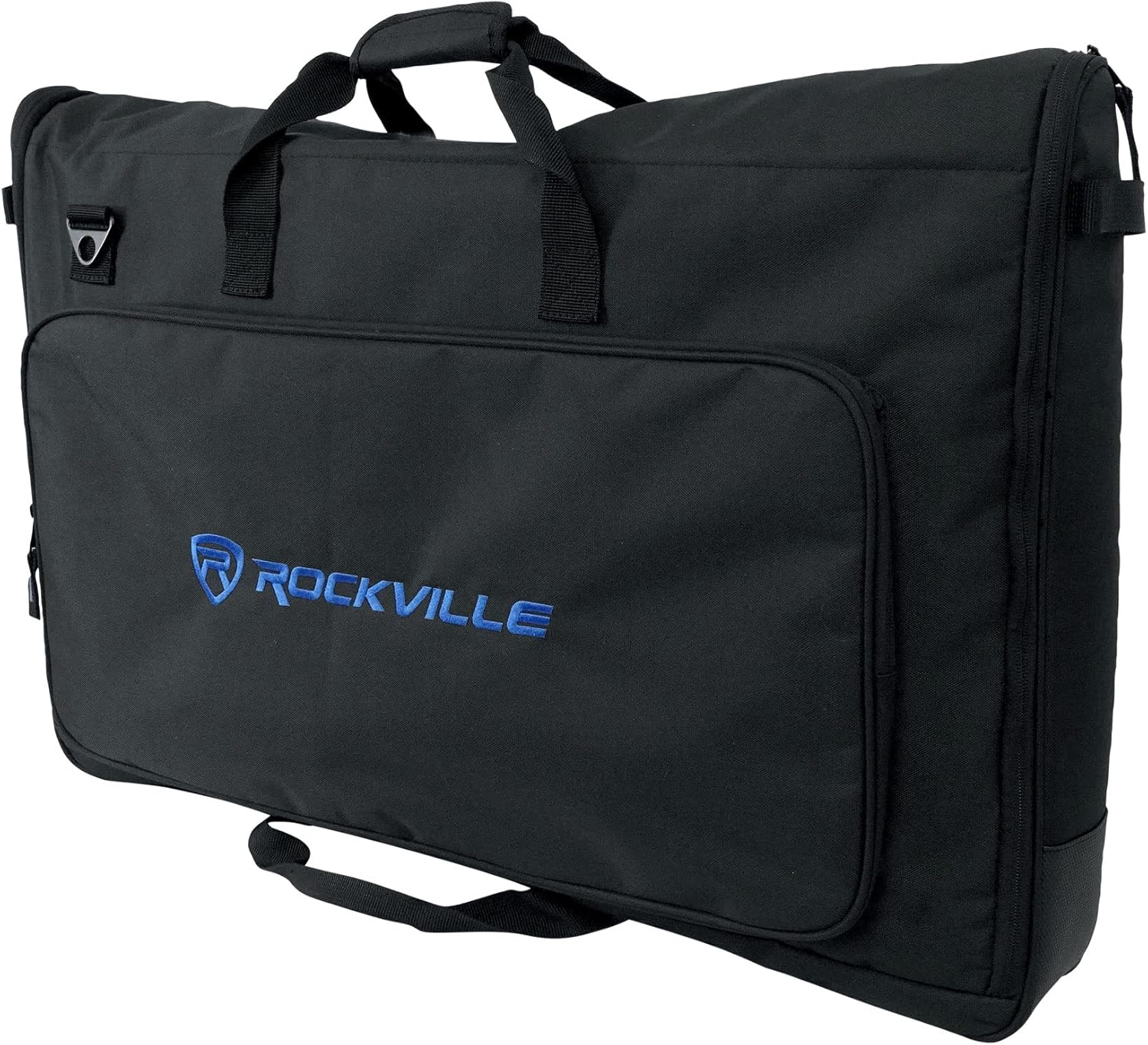 Rockville TVB2732-1 Padded LCD TV Screen Travel Gig Bag, Fits 27-32 Inch Monitors, Water-Resistant Nylon, Adjustable Straps, Accessory Pockets, for Musicians and AV Professionals