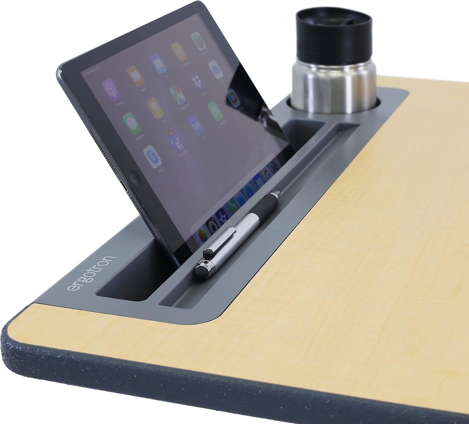 Ergotron – Mobile Standing Desk, Adjustable Height Small Rolling Laptop Computer Sit Stand Desk with Wheels for Classroom, Office, Medical or Home Use – Adjusts from 29 to 45 Inches – Maple