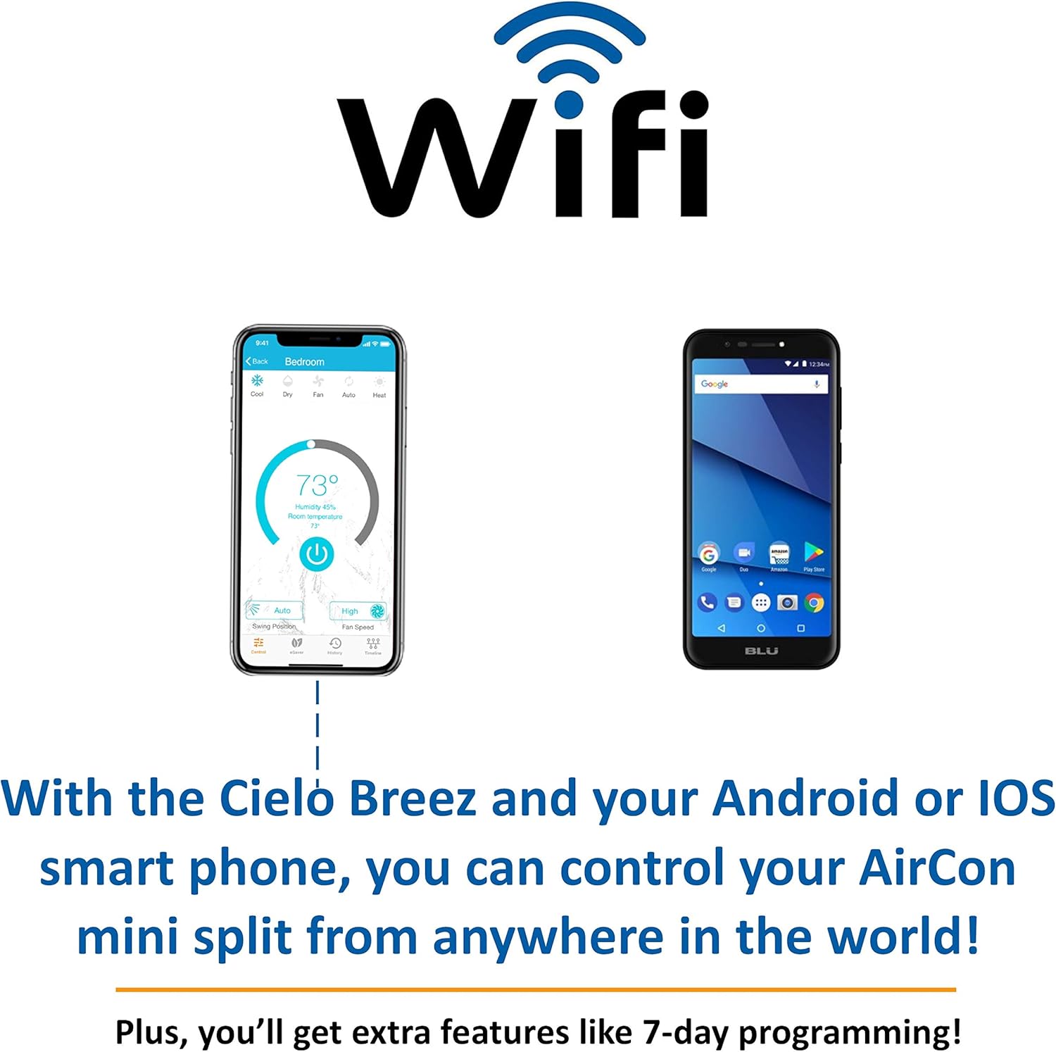 24000 BTU Ductless Air Conditioner – Mini Split AC/Heating System - 2 Ton Pre-Charged Inverter Heat Pump – 21 SEER - 25’ Lineset & Wiring - 100% Ready to Install - USA Parts & Support | Blue Series 4