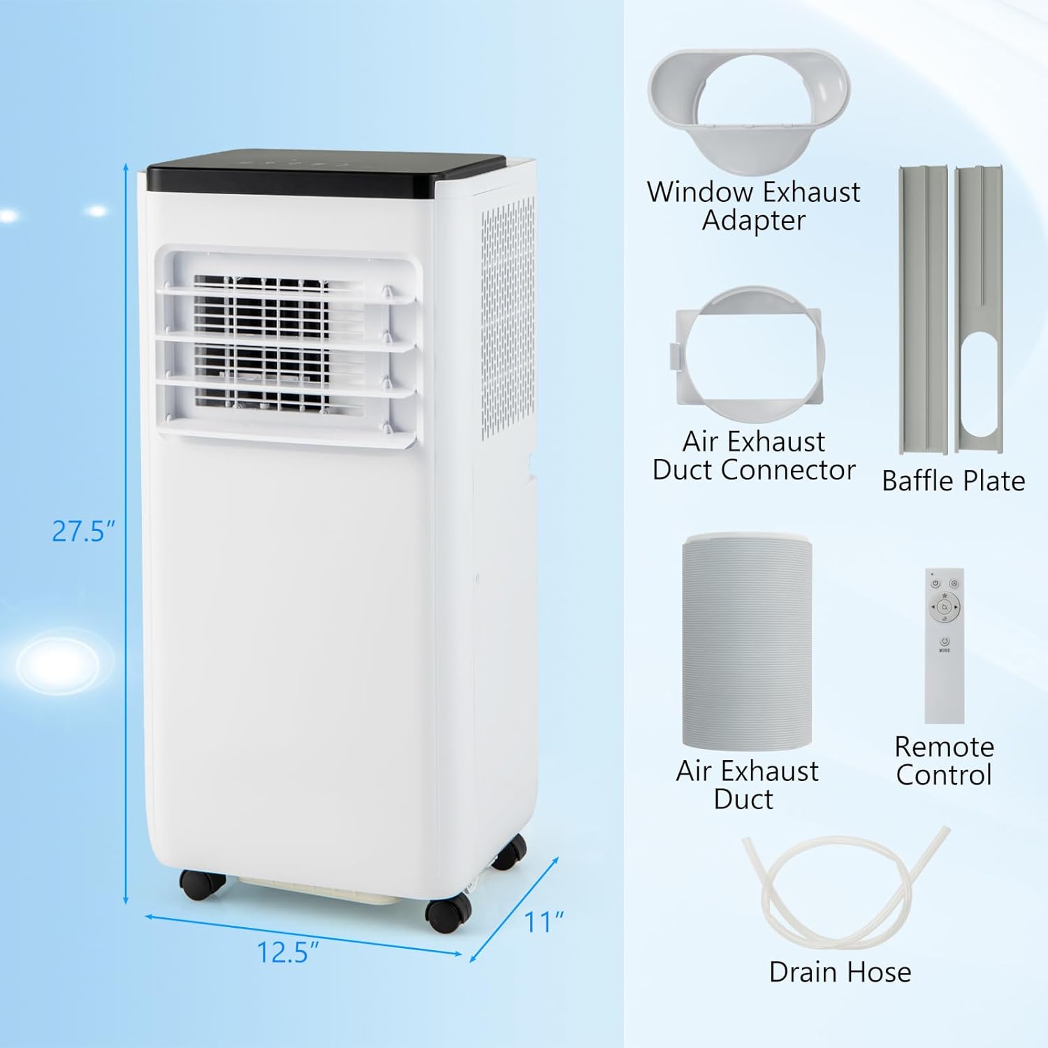 DORTALA 10000 BTU Portable Air Conditioner, 3-in-1 Portable AC Unit with Fan & Dehumidifier, Auto/Sleep Mode, 24H Timer, Remote Control & Window Installation Kit, Cools up to 350 Sq.Ft