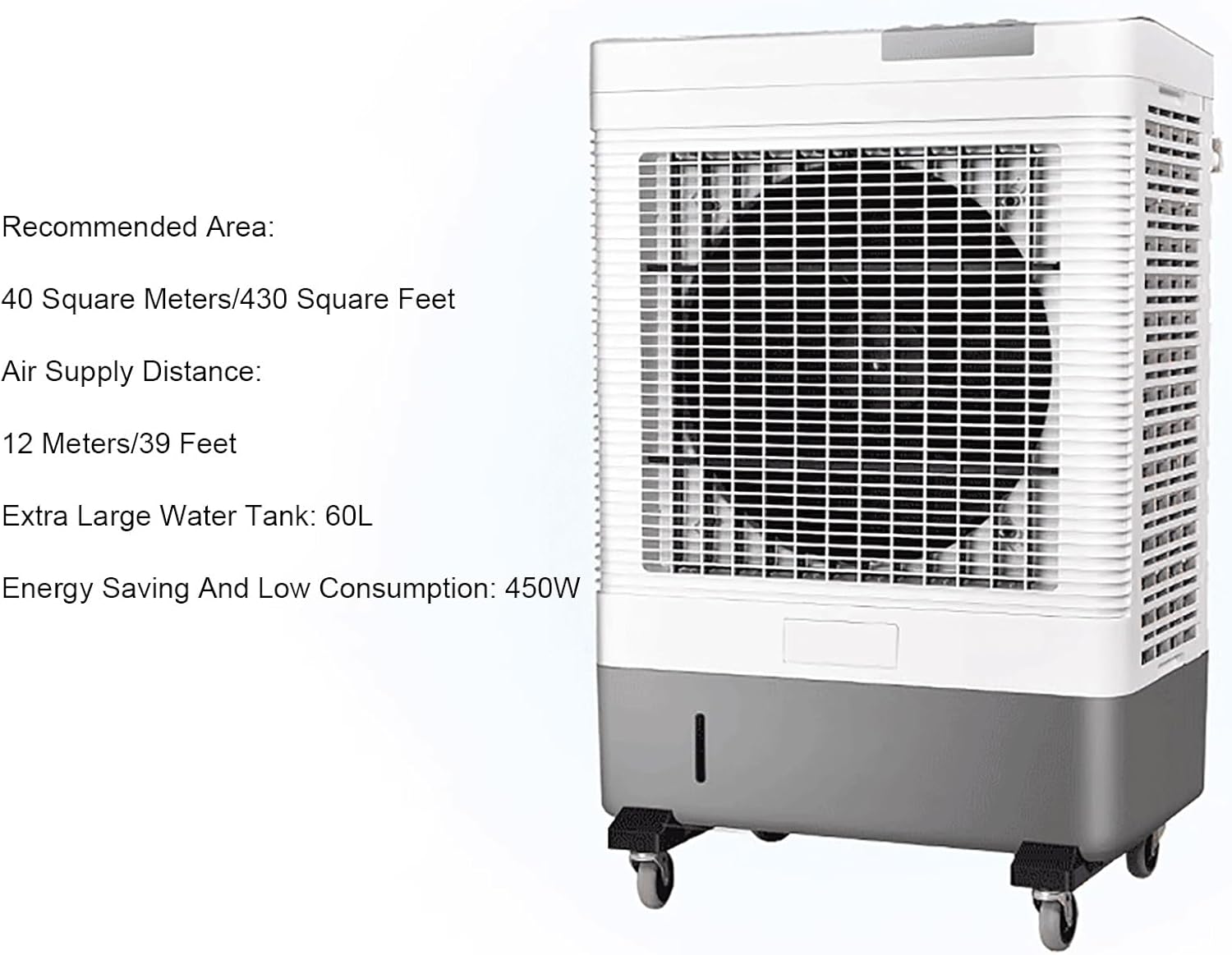 Portable Evaporative Cooler, Swamp Cooler with 3 Speeds and Extra Large Water Tank, Portable Air Conditioners for Office Room
