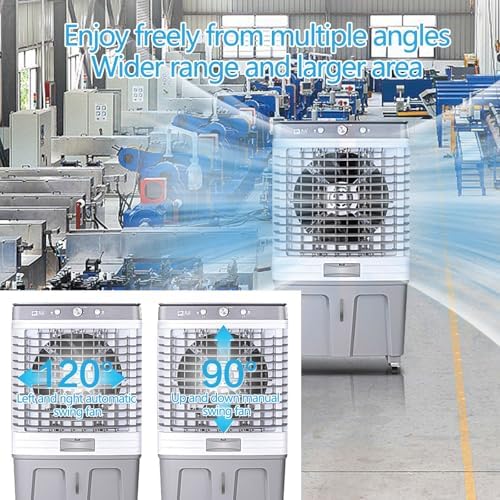 Portable Air Conditioners, 3800 CFM Swamp Cooler with 13 Gal Water Tank, 3-Speed Fan, Evaporative Air Cooler with 4 Ice Packs for Outdoor, Office, Home