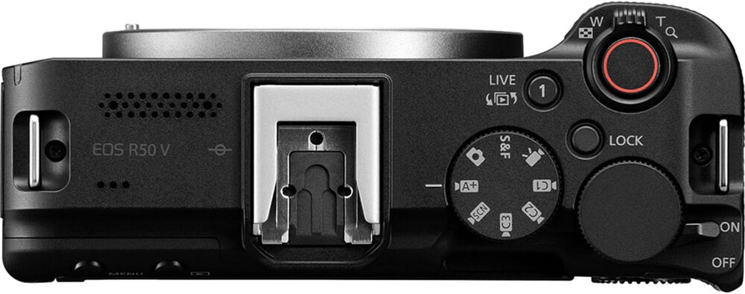 Canon EOS R50 V Mirrorless Camera with 14-30mm Lens Bundle + 2X 64GB Memory Cards + Accessory Kit Including Shoulder Bag, LED Light, Microphone, Software & More