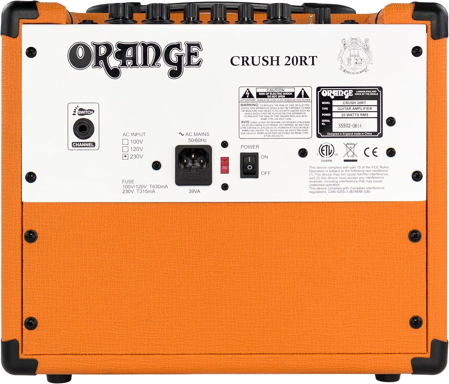 Orange Crush 20RT 20-Watt Guitar Combo Amplifier Bundle with Instrument Cable and Austin Bazaar Polishing Cloth