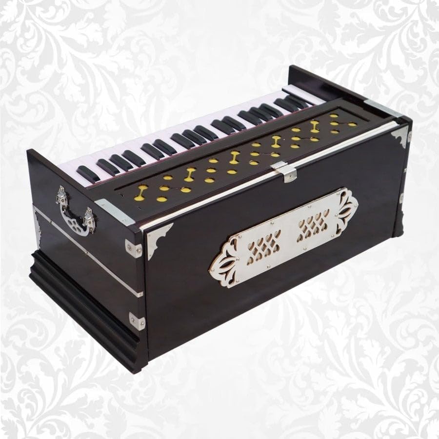 Harmonium 7 Stopper, 3¼ Octaves, Double Bellow, Bass-Male reeds, Indian Music Instrument Harmonium With Cover