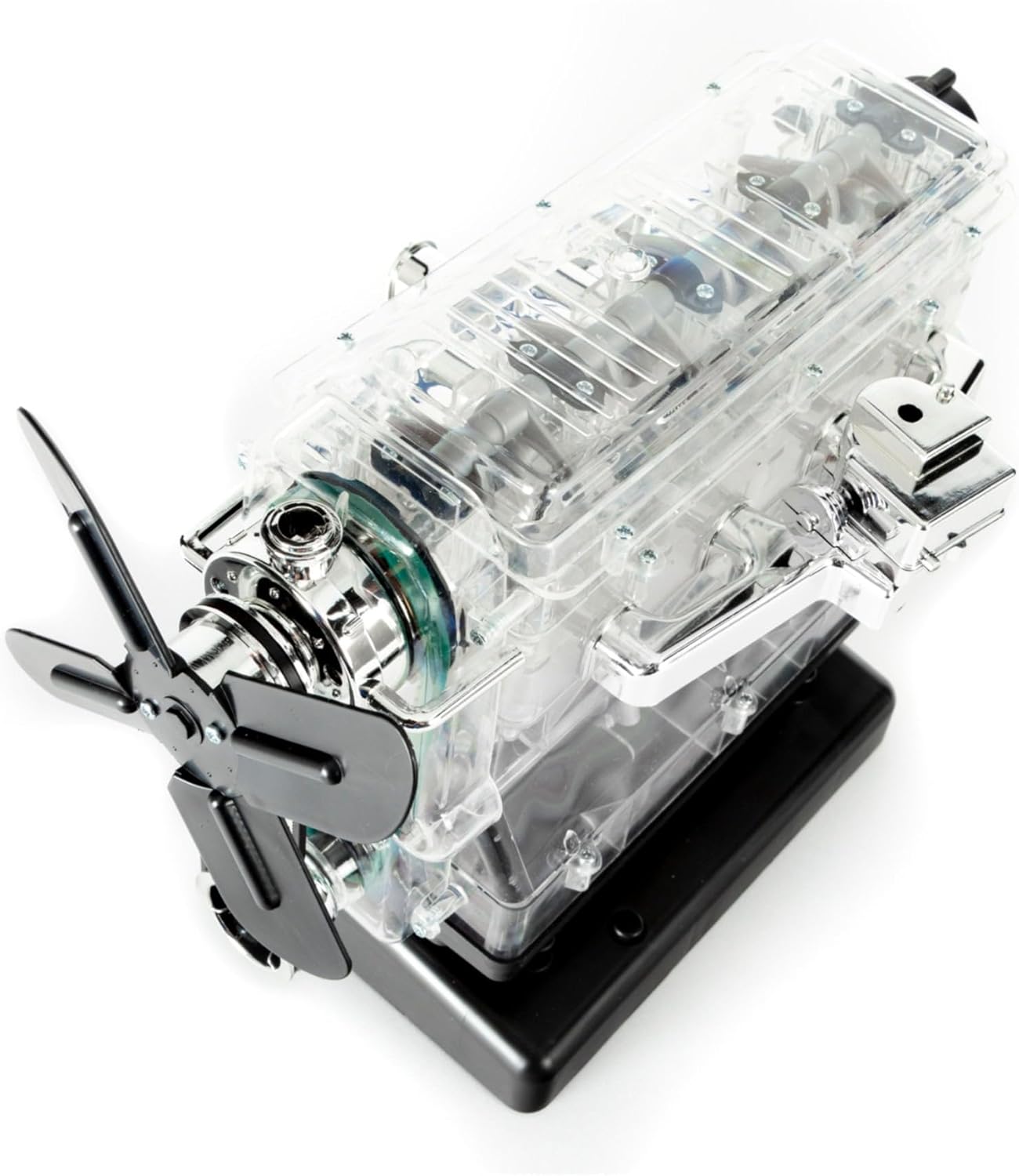 FRANZIS 67175 – The Large Technical kit 4-Cylinder Engine, Model kit in Scale 1:3, 100 Components for plugging and screwing, Including Sound Module, Instructions and accompanying Book