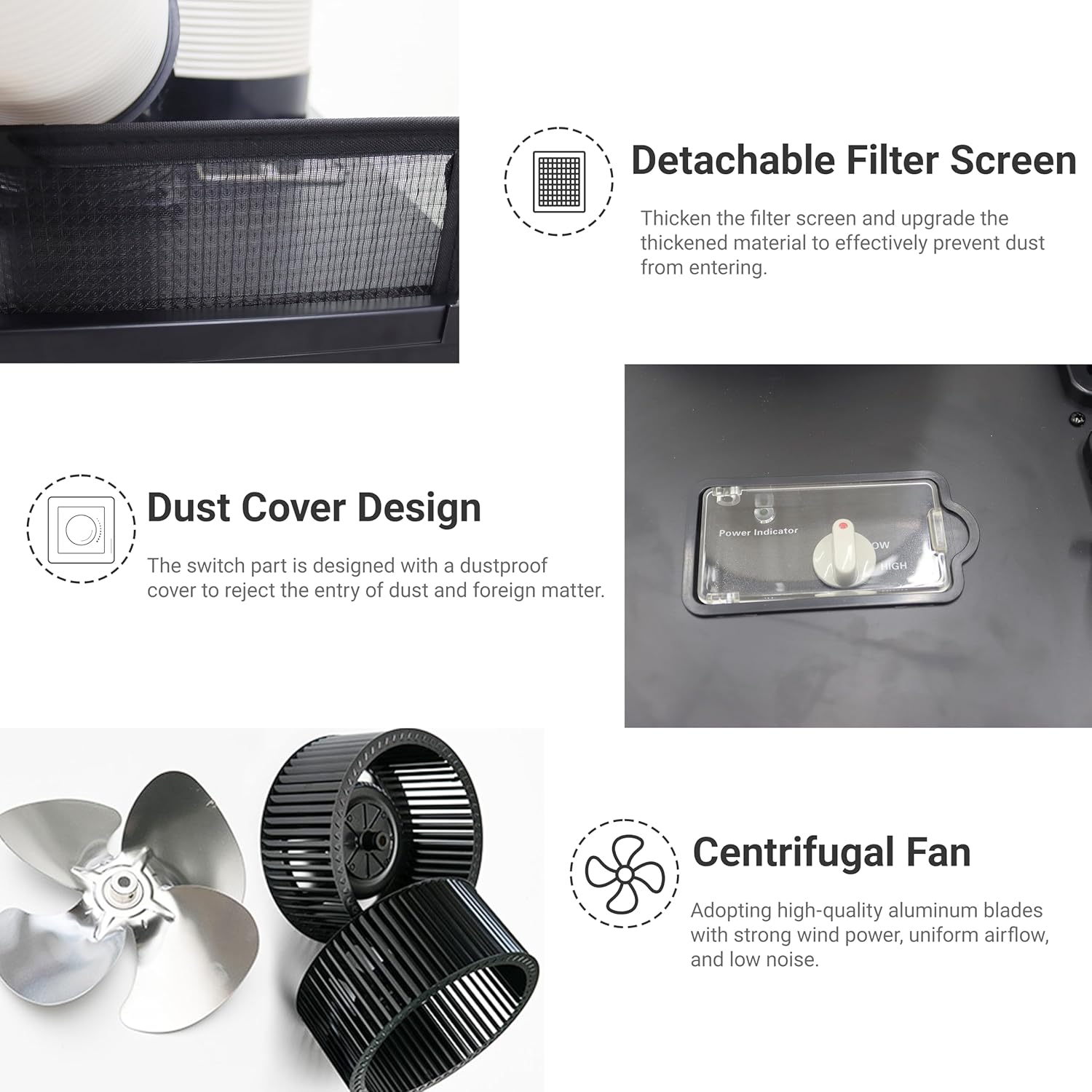 12000BTU/H Industrial Spot Cooler Air Conditioner Industrial Air Conditioner with 1.3Gal Water Tank Commercial Portable Mobile Spot Cooler Double Ducts 1.1KW 110V