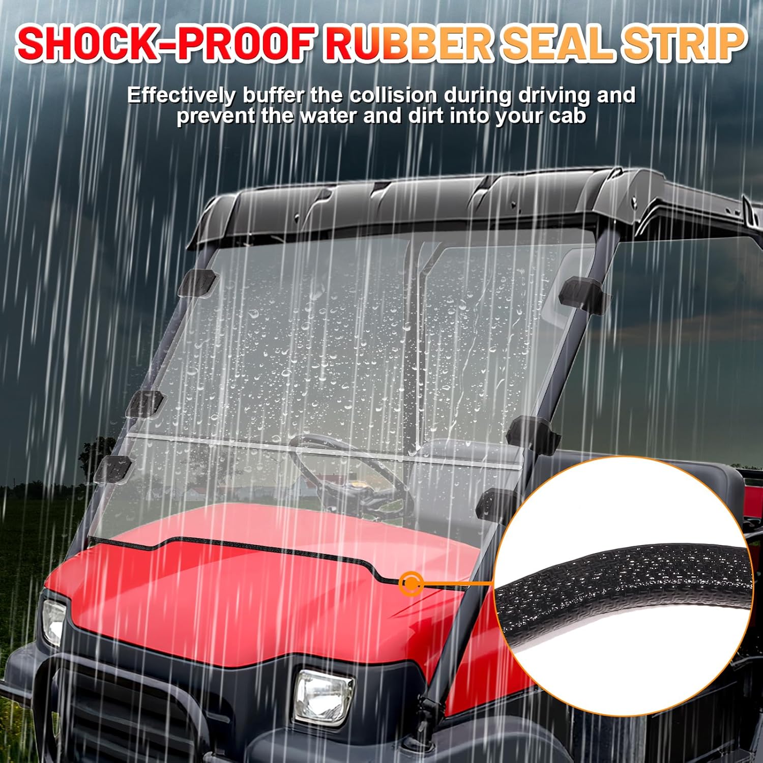 StarknightMT Front Windshield Compatible with Kawasaki Mule 3000 3010 2003-2013 Scratch-resistant Clear Full Windscreen for UTV Hard Coated 2-in-1 PC Window Heavy-duty Panel Anti-UV Accessories