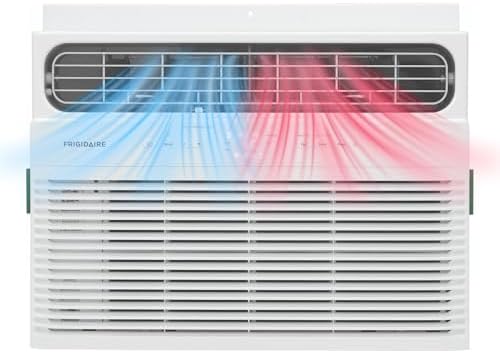 Frigidaire 8,000 BTU Window Air Conditioner with Supplemental Heat, Cools & Heats Up to 350 Sq. Ft., Remote Control, Quiet Operation, Eco Mode, 3 Fan Speeds, White