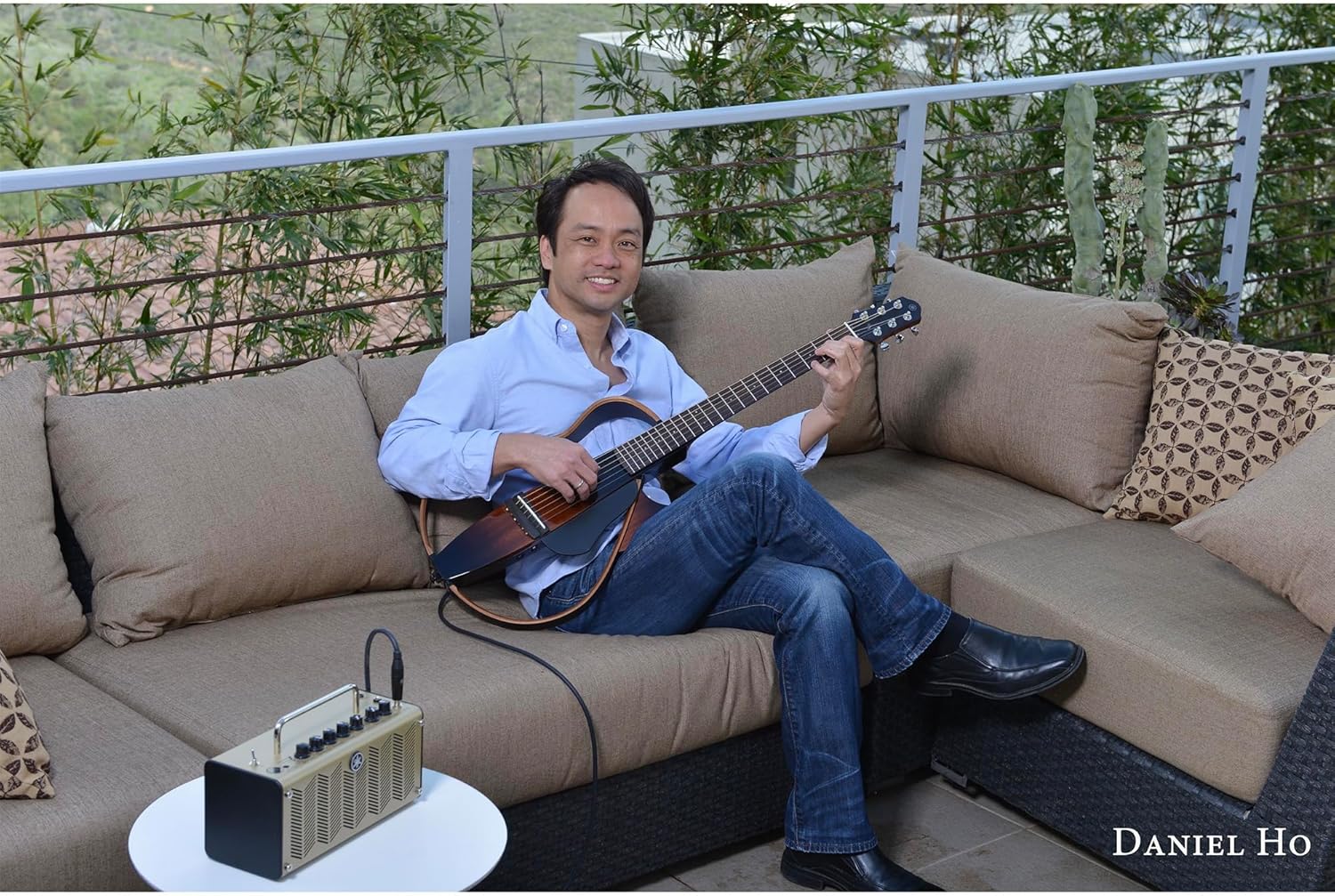 Yamaha SLG200S NT Steel String Silent Guitar with Hard Gig Bag, Natural