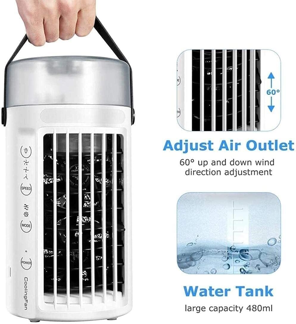 Portable Mini Air Cooler, Mini Portable Air Conditioner 3in1 Personal Air Conditioner Fan Humidifier Purifier