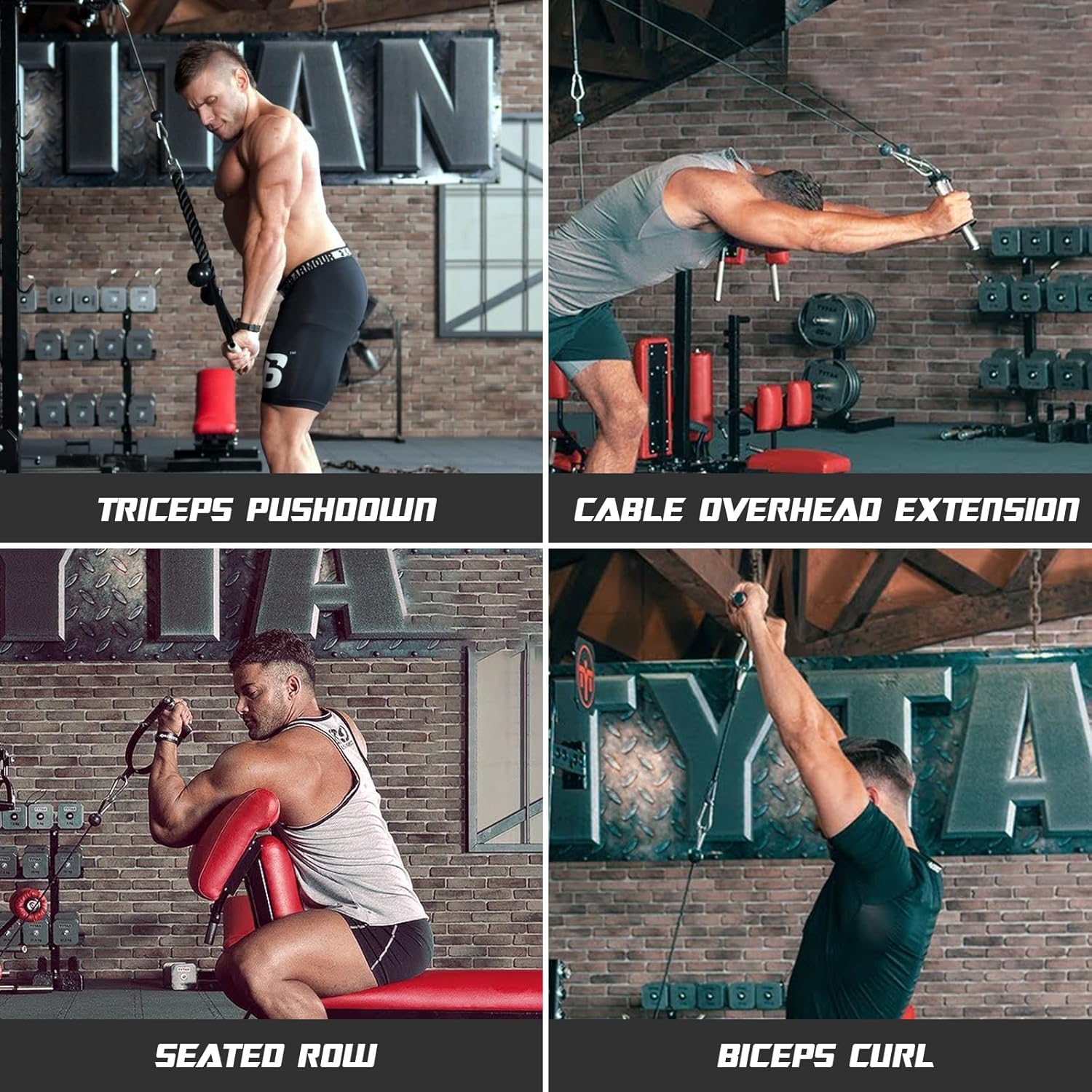 Cable Station Wall Mounted, 18 Height Pulley Tower, LAT Pull-Down Machine with Adjustable Dual Pulley System, High and Low Cable Crossover Machine with LAT Row LAT Tower for Home Gym