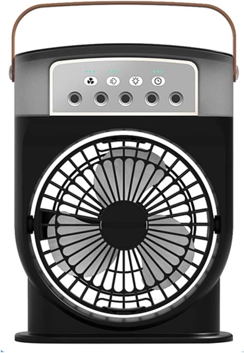 Portable Air Conditioners for Bedrooms 3 Speeds Timer Shutdown Desk Air Conditioner for Office Quiet Small 600ml Water Storage for Room Garage Patio Camping(Black)