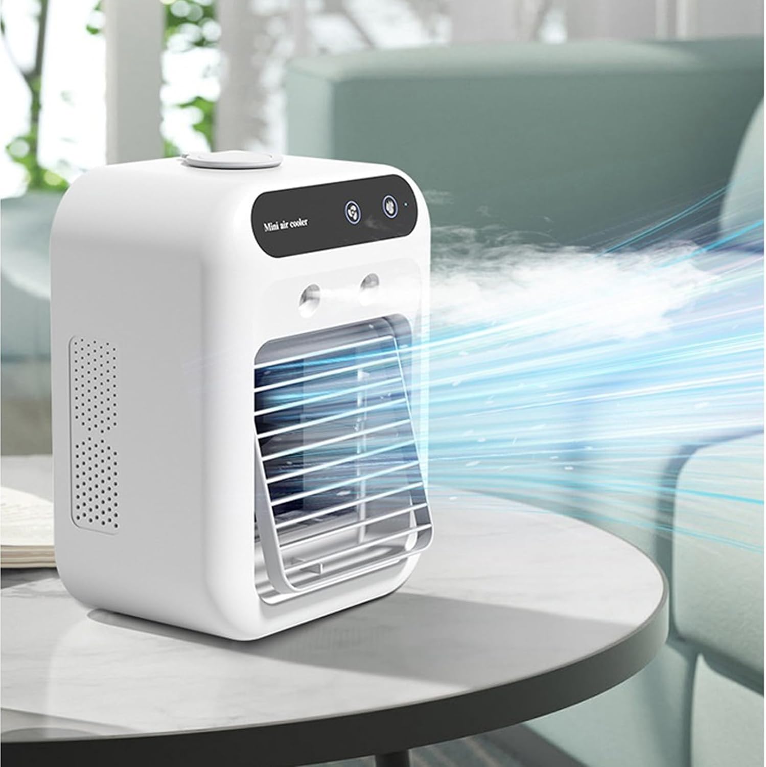 Portable Air Conditioners,Evaporative USB Charging Fan, 8.43x6.46x4.49 Inch Mini Ac Unit, 2 Speeds,500ml Tank Coolers,Portable Personal Cooling Fan for Room Car Office Camping (UP)