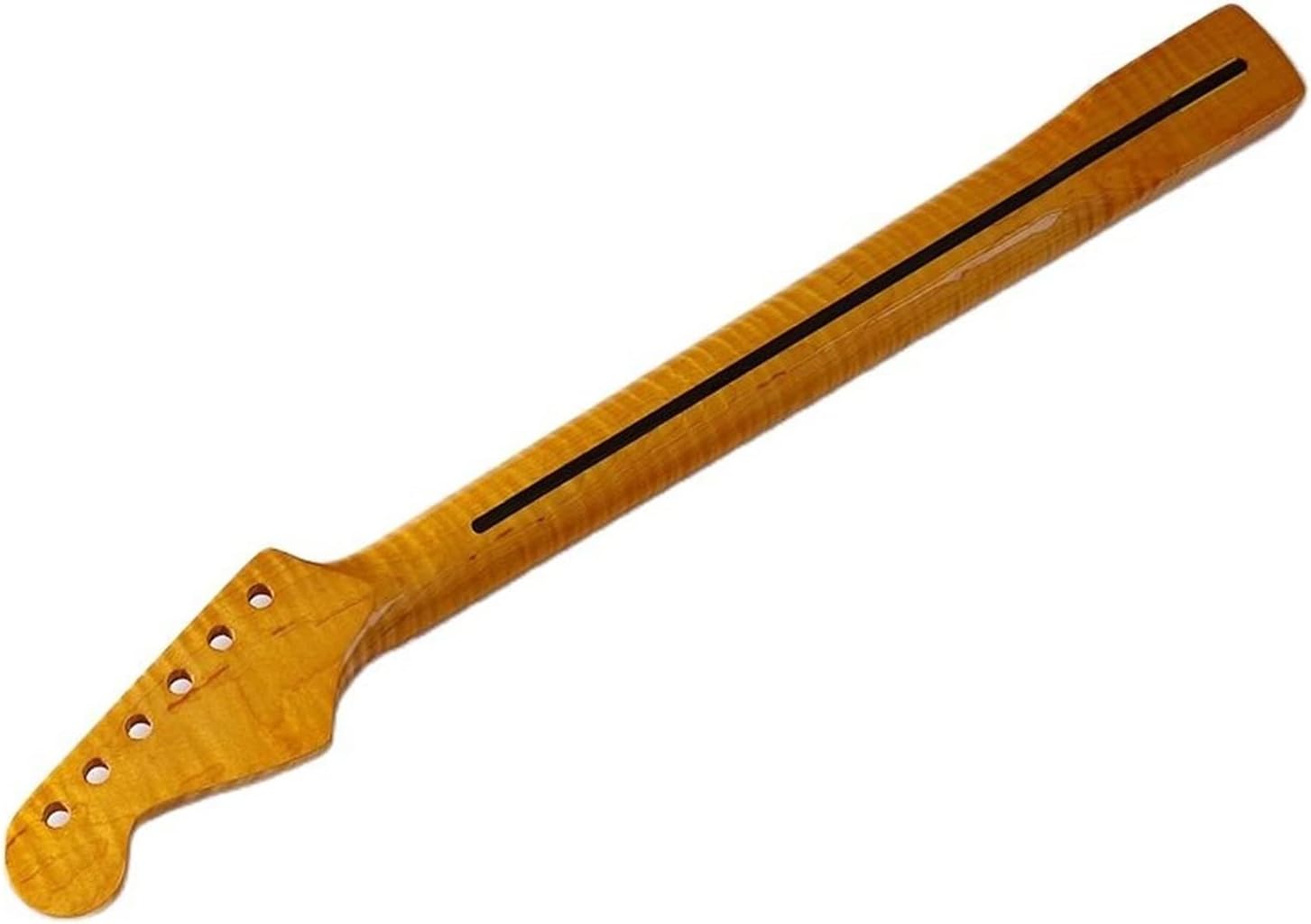 Yellow Small Head Electric Guitar Neck Canadian Flame Maple Guitar ​Neck Replacement