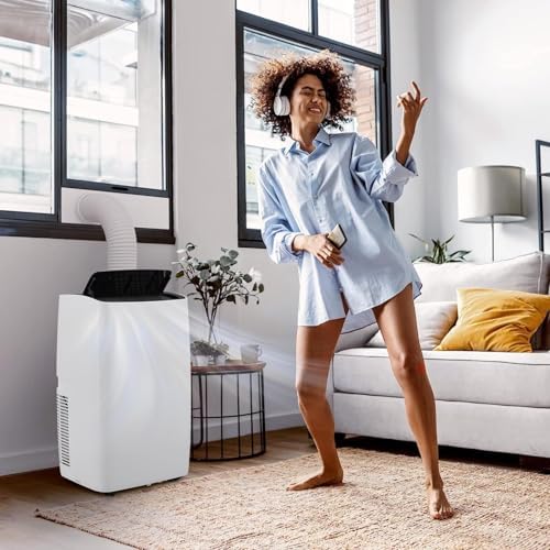 Portable Air Conditioners 12,000 BTU, Portable AC Units for Rooms With Multi-Function Fan, Dehumidifier Mode, Remote Control AC Unit for Bedroom Apartments Up to 550 Sq.Ft, Black