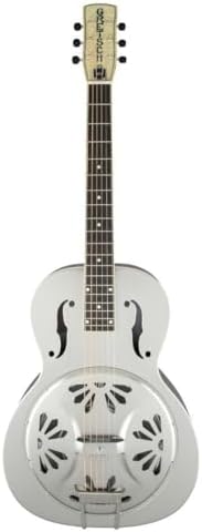 Gretsch G9221 Bobtail Round-Neck Acoustic and Electric Steel Body Spider Cone Resonator Guitar (Weathered ‘Pump House Roof’)