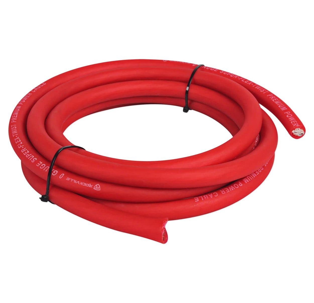 Rockville R0G100 Red 0 Gauge AWG 100 Ft Car Amp Power/Ground Wire Cable, Flexible PVC Jacket, Cool Cable Technology, Noise-Reducing Winding, for Car Audio Amplifiers