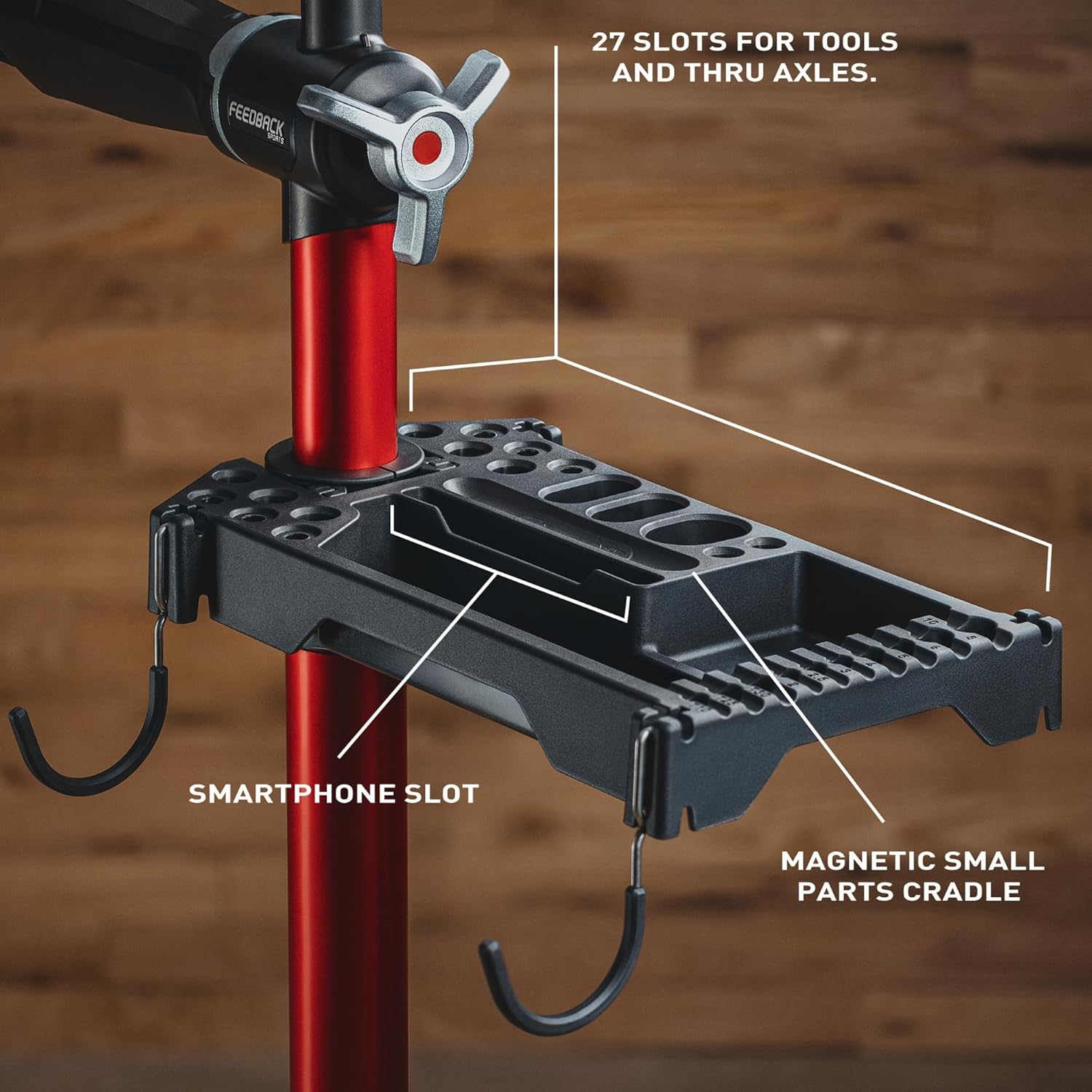Feedback Sports | Tool Tray for Bike Repair Stands | Compatible W Upright Repair Stands | Black