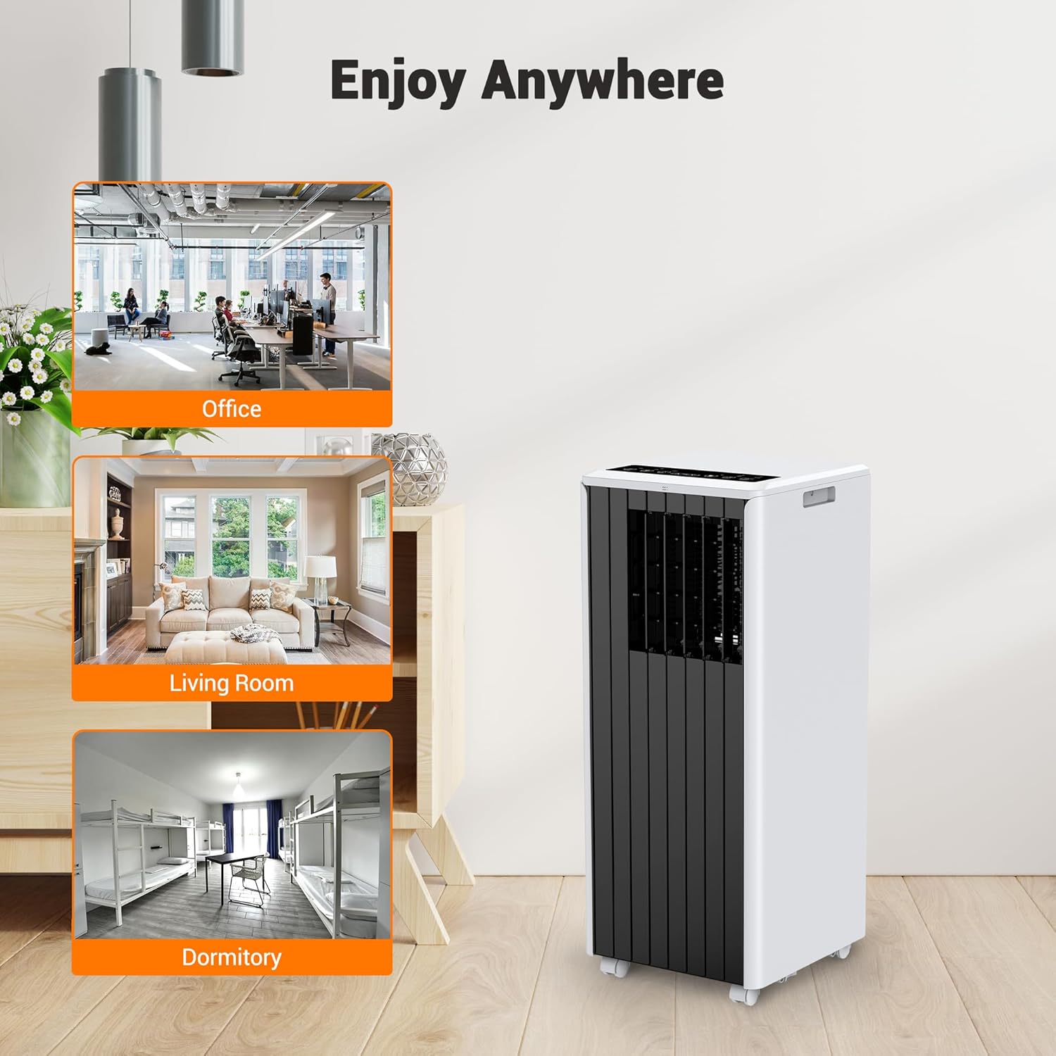 Garvee 8000 BTU Portable Air Conditioner, Compact & Quiet 3-in-1 Indoor AC Combining Cooling, Dehumidification, Fan Mode, 24H Timer, Remote Control & Complete Window Kit, Cools Areas Up to 350 Sq ft.