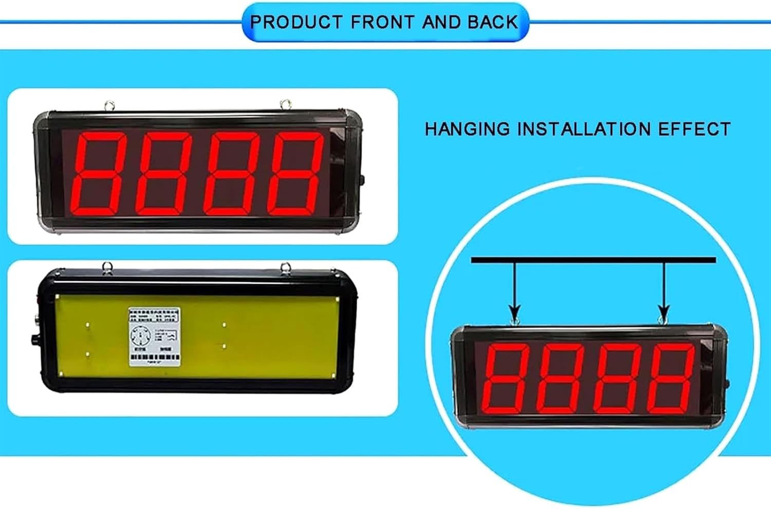 LED Red Display Digital Counter,4-Digit Digital Electronic Counter,0-9999 with Foot Pedal,Production Line Counting Screen, for Factories and Workshops, Airports Stations/Breeding Farm/Conveyor Belt