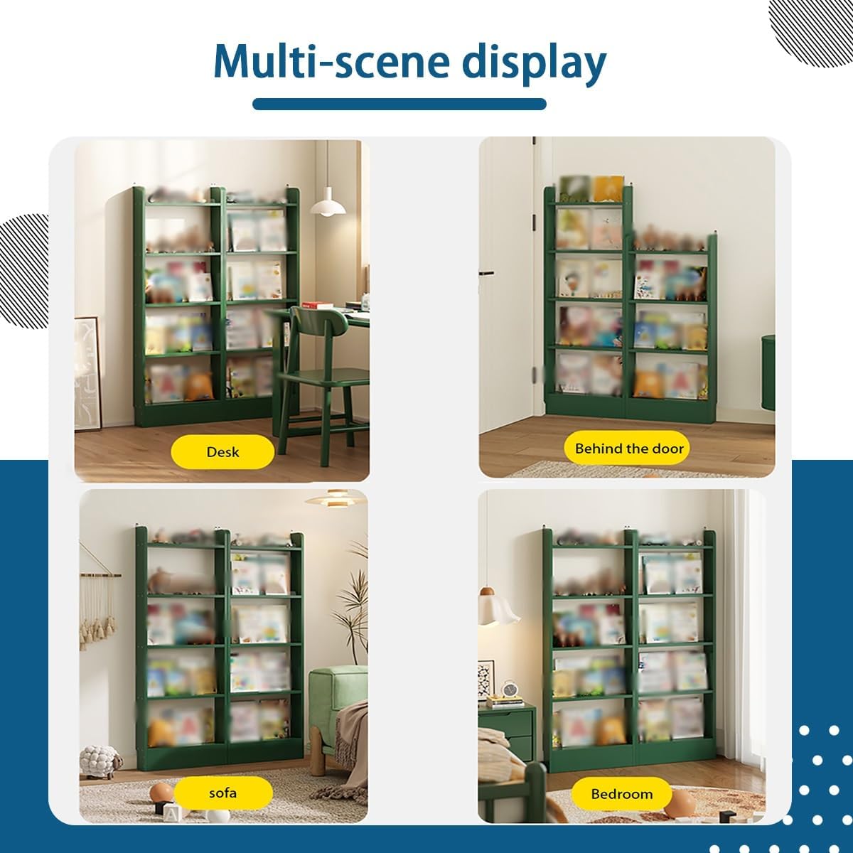 Wooden Behind The Door Bookshelf,Multi-Tier Ultra Slim Cabinet,Floor-Standing Hidden Storage Cabinet,Open-Style Organizer,for Organizers and Storage(47.2 * 4.7 * 20.2in)