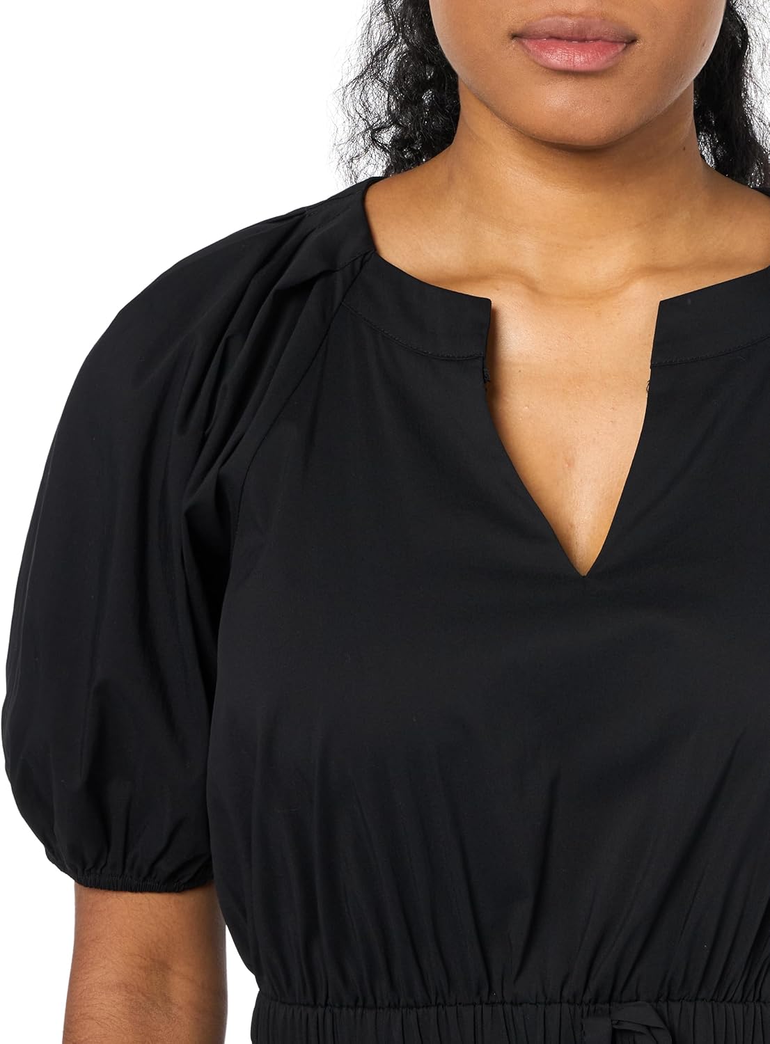 Anne Klein Womens Tiered Puff Sleeve Midi Dress