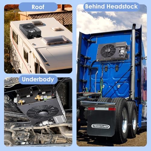 48V air conditioner, ultra-thin bottom RV AC unit/silent DC air conditioner, suitable for RVs, trucks, campers, trailers, construction vehicles, excavators, vans, etc (48V)