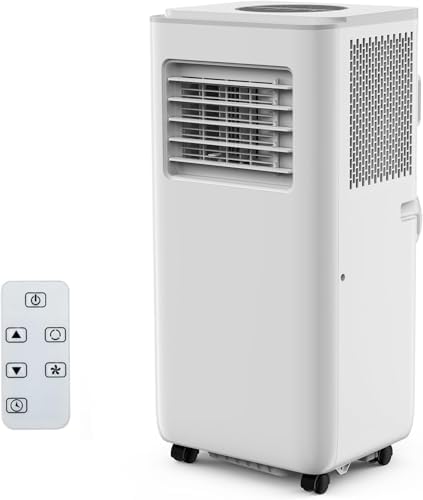 8000BTU Portable Air Conditioner, 3-in-1 Remote Control AC with 24-Hour Timer, Cools Up to 350 Sq. Ft. Inside Air Conditioner with Sleep Mode, Window Kit