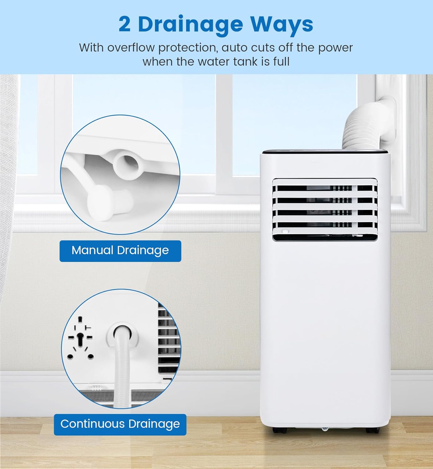 Portable Air Conditioners, SIMOE 10000 BTU Portable AC Unit with Dehumidifier & Fan Mode, 3-in-1 Air Conditioner Portable with Remote, Rooms up to 350 sq.ft, 24Hrs Timer, for Home Office Garage