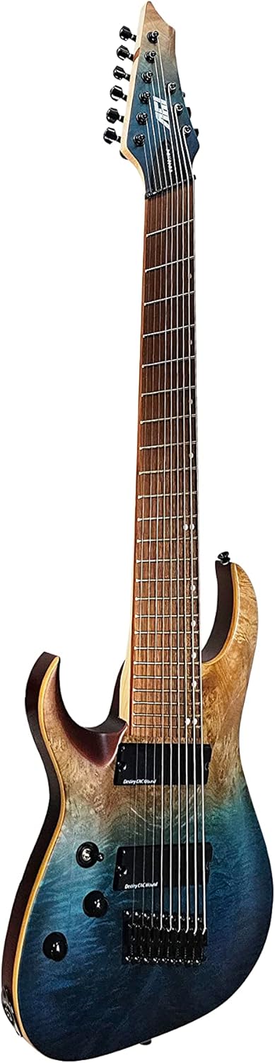 IYV-ISFF9-400 LH, 9 String Solid Body with Quilted Maple Top Electric Guitar, Blue Gradient, Left hand