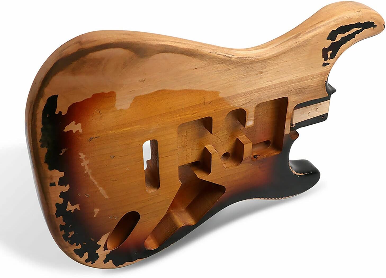 Sunsmile Relic Electric Guitar Body Nitro Alder Strat Style H-S-H Route DIY Guitar Body 3 Tone Sunburst.