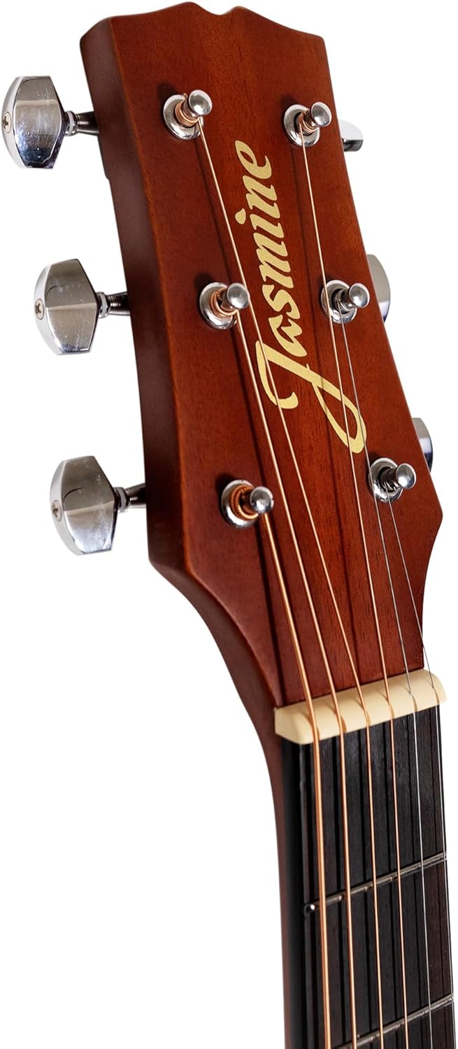 Jasmine S34C NEX Orchestra-Style Cutaway Acoustic Guitar - Sunburst Bundle with Case, Tuner, Strings, Strap, Picks, Austin Bazaar Instructional DVD, and Polishing Cloth