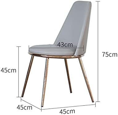 Modern Kitchen Dining Room Chairs Water Proof PU Leather Dining Chairs with Metal Legs Soft Cushion Seat and Back for Office Lounge Kitchen Bedroom (Color : Yellow)