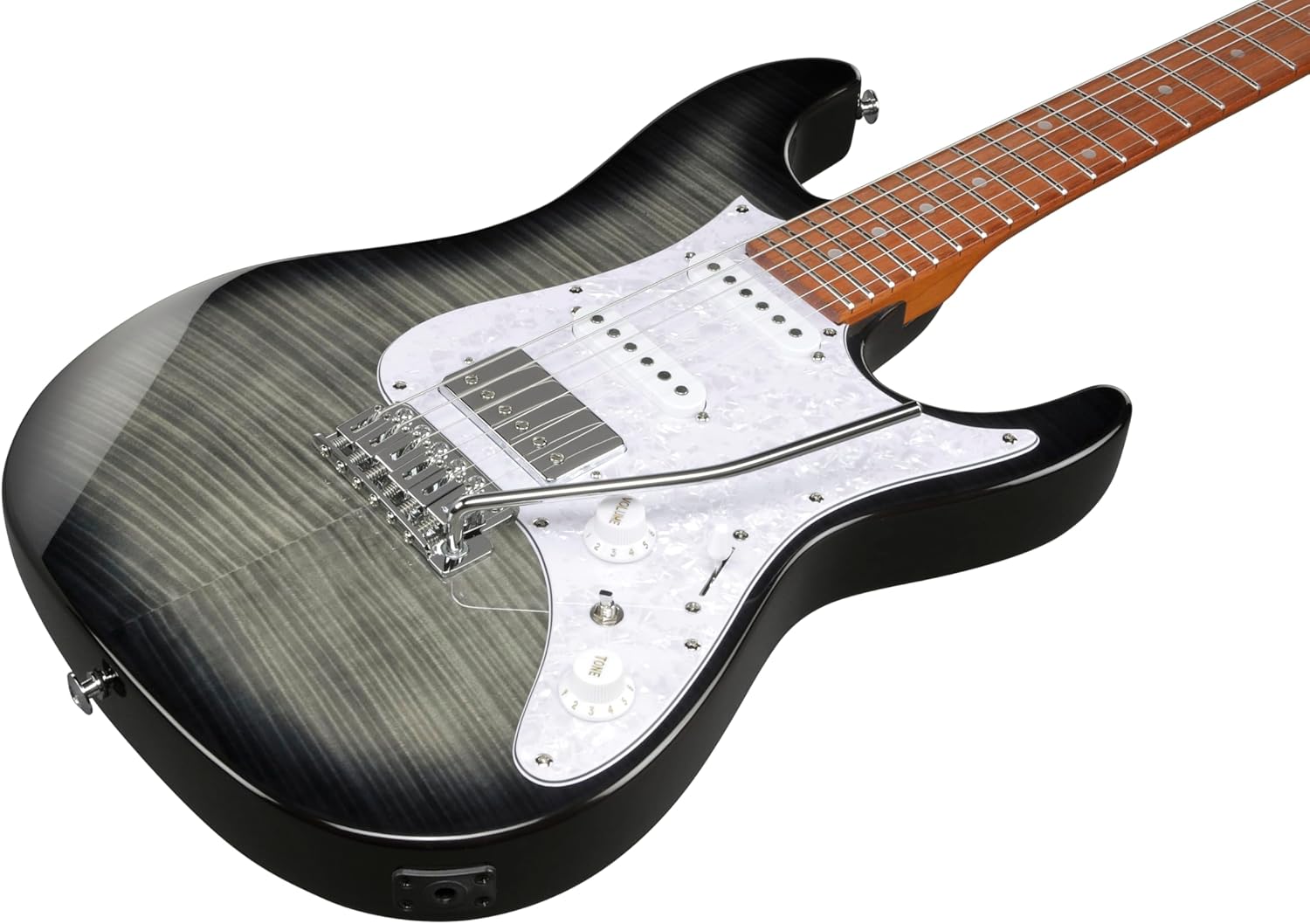 Ibanez AZ22S1F Standard 6-String Right-Handed Electric Guitar with Roasted Maple Neck and Jatoba Fretboard (Transparent Black Sunburst)