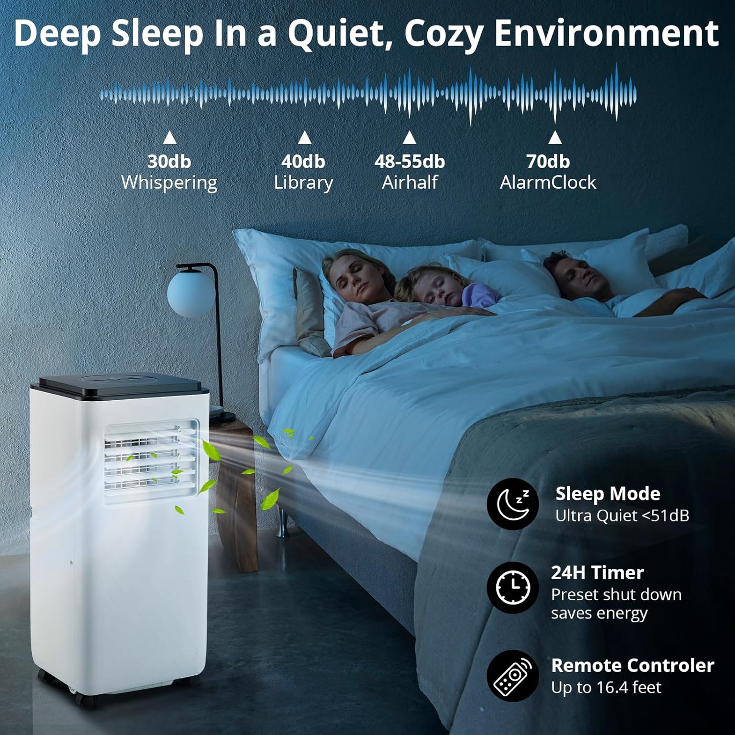 10,000 BTU Portable Air Conditioners, 2025 Upgraded Portable AC Unit Up to 350 Sq.Ft, Quiet Air Conditioner with Remote Control, Cool, Fan, Dehumidifier, 24H Timer, for Bedroom, Office, Apartments